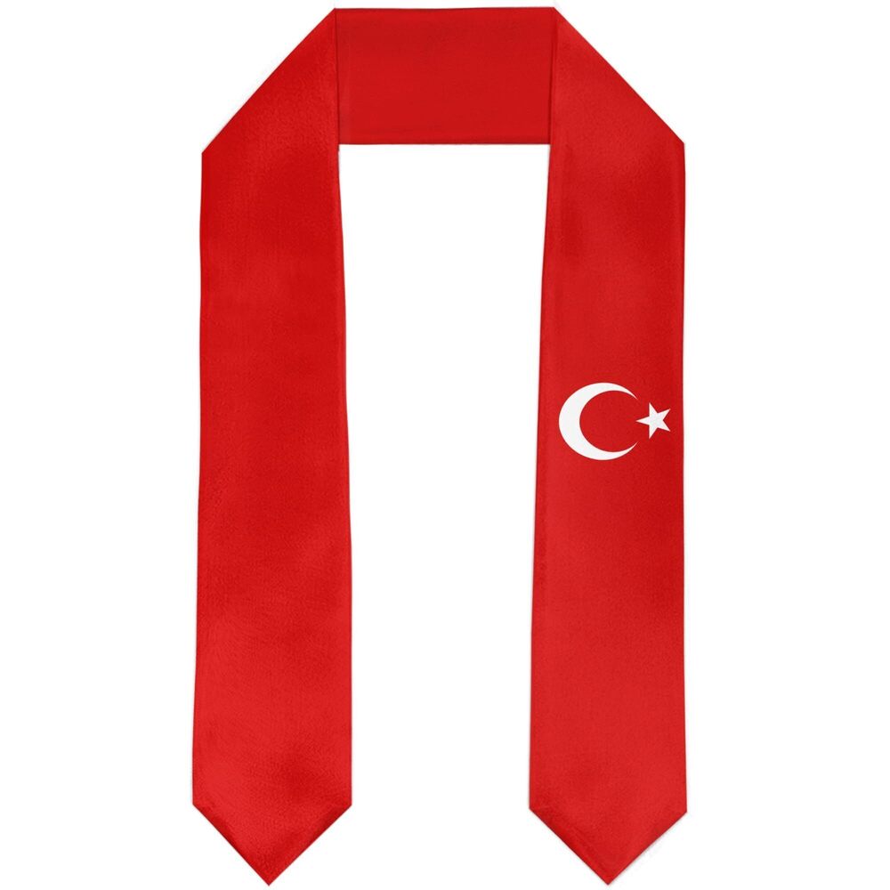 5360 Turkey Flag Graduation Stole Satin Sash Scarf for Study Aboard